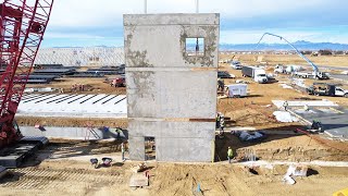 Construction Drone Video Tilt Up Concrete Development [upl. by Nawad]