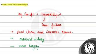 Write a note on haemodialysis [upl. by Ilehs]