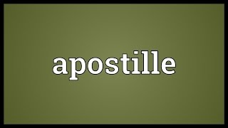 Apostille Meaning [upl. by Nwahsir]