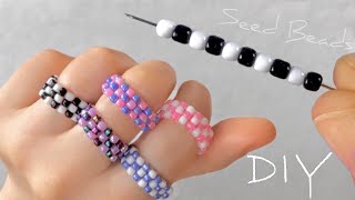 Simple Beaded Rings Tutorial How to Make Easy Beaded Rings PandaHallSelected [upl. by Sirromed36]