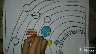 solar system drawing how to draw solar system solar system planets drawing solar system [upl. by Neiviv]