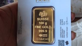 APMEX purchase review 100 GRAMS PAMP SUISSE GOLD BAR [upl. by Sarina969]