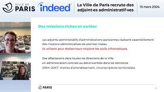 La Ville de Paris recrute 260 adjointes et adjoints administratifs en 2024 [upl. by Eissak]