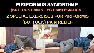 Piriformis SyndromeButtock Leg PainSciatica 2 Best Exercises for Piriformis Syndrome Pain Relief [upl. by Timmi]