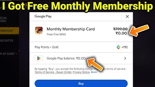 I Got Free Monthly Membership In Freefire From Playstore In 5 Minutes  How To Get Free Membership [upl. by Nitsugua]