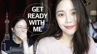 상해 출장 Get Ready With Me  Vlog  피부도 파우치도 가벼운 초간단 메이크업 튜토리얼  민새롬 [upl. by Lorac182]