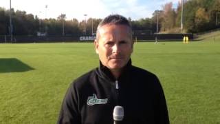 Charlotte 49ers womens soccer John Cullen previews MT match [upl. by Eirolav559]