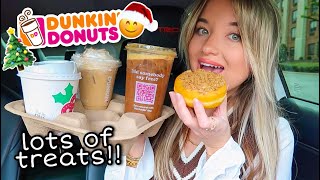 Dunkin Donuts 2022 Holiday Menu 🍩☕️ Cookie Butter Cold Brew amp More [upl. by Hilar]