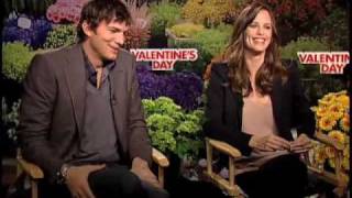 Ashton Kutcher and Jennifer Garner Valentines Day interview [upl. by Bodnar824]