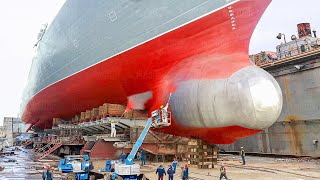 The Impressive Process of Repairing Massive Ships Inside Dry Dock [upl. by Ibor20]