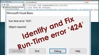 Runtime error 424 object required  Identify and Fix it [upl. by Robbert644]