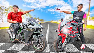 A DISPUTA DO SECULO BMW S1000RR VS MINHA KAWASAKI H2 [upl. by Valley850]