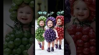 Adorable GrapeThemed Baby Runway cuteRunwayShow AIArtfypviral YouTubeShorts베이비패션쇼赤ちゃんbaby [upl. by Fenton]