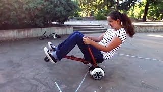 Convert Your Hoverboard Into a Fun GoKart  HoverKart HoverBike HoverSeat [upl. by Oleusnoc]