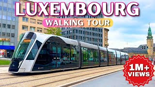 🇱🇺 Luxembourg The Richest City in The World  Walking Tour  4k 60fps HDR [upl. by Bonacci773]