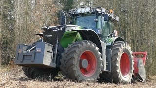 Fendt 1050 Vario Working Hard in The Forest w AHWI M700 Mulcher  Crushing Wood  Danish Agri [upl. by Newbill]