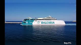 Llegada del Super Fast Ferry quotMargarita Salasquot de Balearia en el Dique de Son Blanc Ciutadella [upl. by Adnilak]