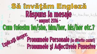 Sa invatam engleza  Raspuns la mesaje PRONUME PERSONALE si POSESIVE  Lets Learn English [upl. by Martinez]