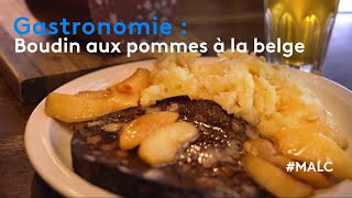 Gastronomie  boudin aux pommes à la belge [upl. by Suiratnauq]