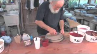 Pottery Video Robin Hopper Demonstrates Mocha Diffusion and Slip Dotting Pottery [upl. by Hermes894]