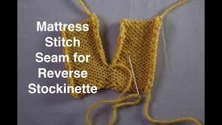 Seaming Reverse Stockinette purl side Using Mattress Stitch  Technique Tuesday [upl. by Hanselka]