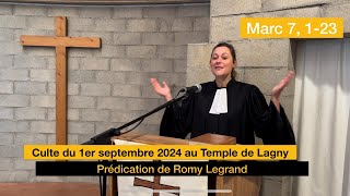 Culte 1er septembre 2024 avec Pr Romy Legrand [upl. by Acimat]