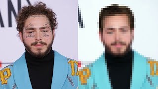 Post Malone Photoshop Makeover  Removing Tattoos amp Long Hair [upl. by Nnayrb]