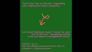 Excel Employee Leave TrackerYour quotgotoquot leave administration partner [upl. by Anaimad]