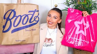 MASSIVE BOOTS amp SUPERDRUG HAUL Affordable Makeup Skincare Toiletries DRUGSTORE HAUL [upl. by Coy162]