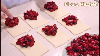 Apple Berry Turnover With Puff Pastry Recipe [upl. by Nivak]