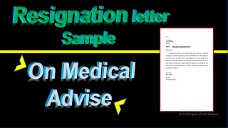 Resignation letter sample due to bad health  Resignation letter for job employee on medical advise [upl. by Revell]