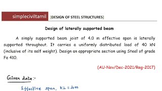 design of Laterally supported beam [upl. by Strephonn]