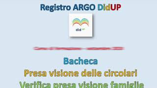 Argo DidUP 4 Bacheca avvisi  Presa visione delle circolari [upl. by Acissj]