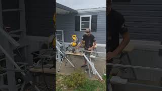 Cutting the molding for the mobile home windows on September 17 2024 [upl. by Akenahc]