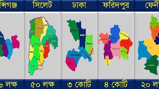 একনজরে বাংলাদেশের ৬৪ জেলার জনসংখ্যা ┇ আদমশুমারী ২০২২ [upl. by Hareenum]