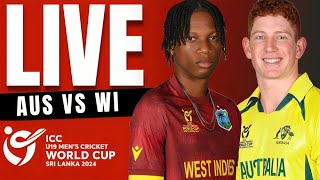 Australia U19 vs West Indies U19 live  34th Match  U19 world cup live  u19 live cricket match [upl. by Eelarak982]