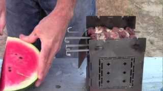 Outdoor Cooking Surf amp Turf on the Folding Firebox Camp Stove [upl. by Helli450]