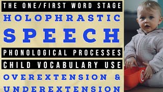 The One Word Stage  Holophrastic Speech  Phonological Processes  Overextension  Underextension [upl. by Gusba]