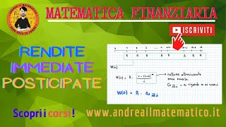 Rendite immediate posticipate MATEMATICA FINANZIARIA [upl. by Etana]