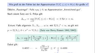 Zentraler Grenzwertsatz für die Binomialverteilung Optimale Fehlerabschätzung [upl. by Zeret549]