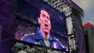 Euro 2012 The National Anthem of Italy ItalyEngland Warsaw Fan Zone  Hymn Włoch [upl. by Yetac]