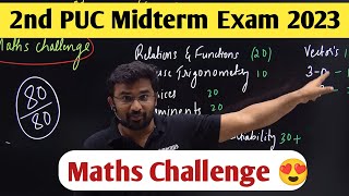 2nd PUC Midterm Mathematics Exam 2023  Mathematics Chapterwise Weightage [upl. by Juline]