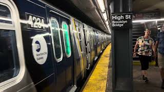 4K⁶⁰ Rockaway Park bound R211A A at High St 42304239 [upl. by Krystin]