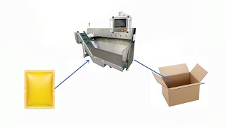 Pouch sorter  pouch counter  pouches sorting counting machine  pouch into carton box [upl. by Marco392]