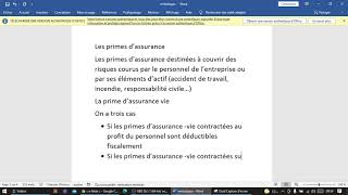 fiscalité de lentreprise  les primes dassurance [upl. by Justen]