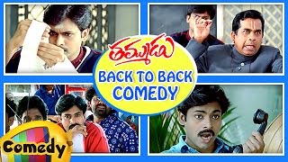 Back to Back Best Comedy Scenes  Thammudu Telugu Movie  Pawan Kalyan  Brahmanandam  Ali [upl. by Batholomew]