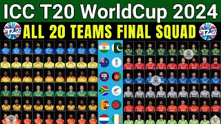 All 20 Teams Squads In T20 World Cup 2024  ICC T20 World Cup 2024 All Teams Squad [upl. by Darcie]