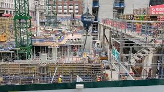 1  2 Broadgate City of London June 2023 pouring concrete [upl. by Arakihc504]