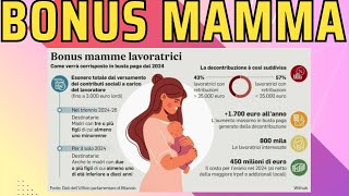 SBLOCCATO IL BONUS MAMME 2024 INPS bonus inps [upl. by Sill]