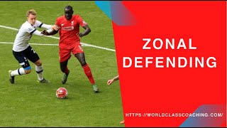 Soccer TACTICS  ZONAL Defending with a Back FOUR [upl. by Euphemia459]